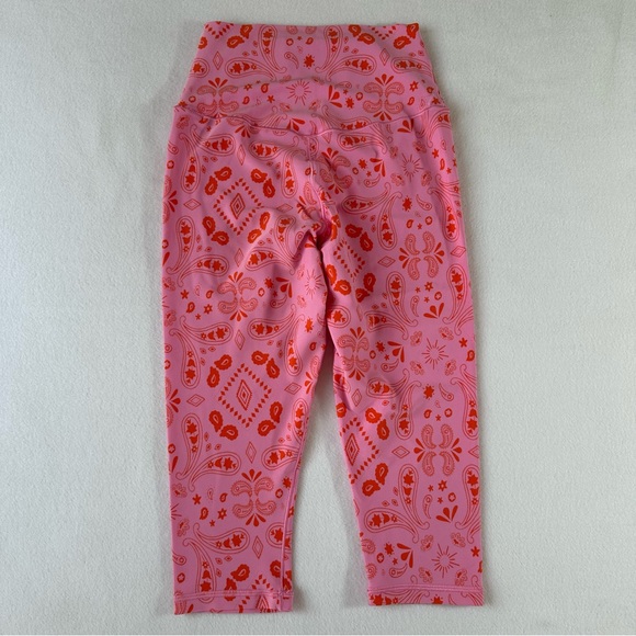 Aerie Cropped Leggings Pink Paisley Print Women’s XS - Picture 2 of 7